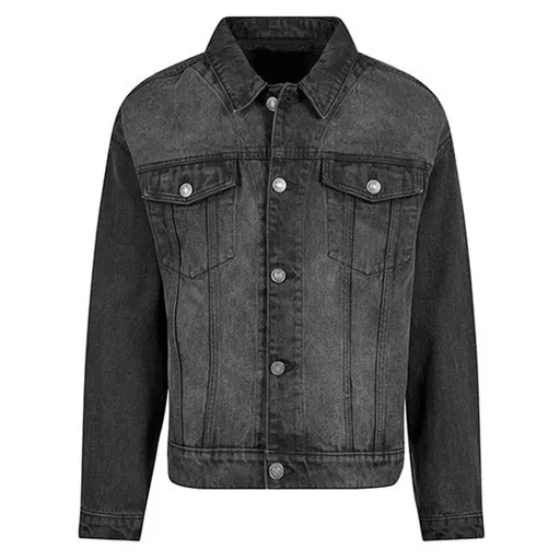 Build Your Brand Pánska rifľová bunda - Čierna | 4XL