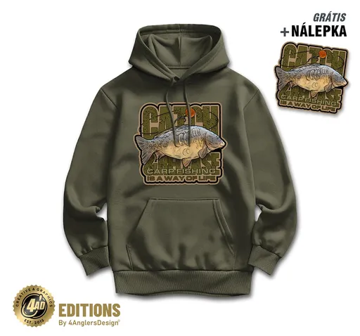 4anglersdesign mikina catch and release is a way of life - xxl