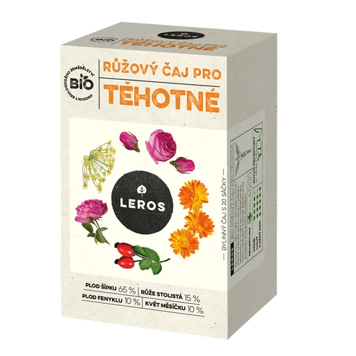 LEROS Ružový čaj pre tehotné BIO 20 sáčkov