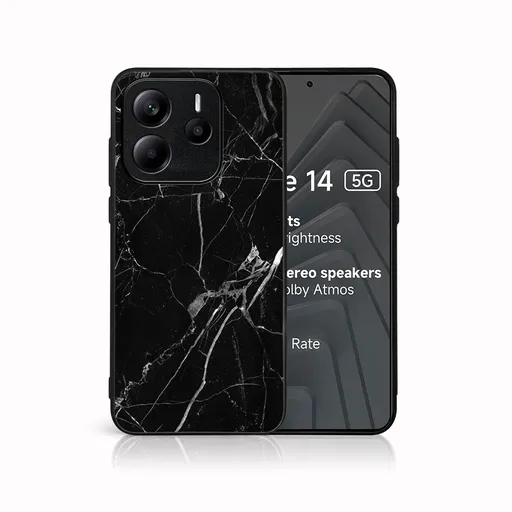 MY ART Ochranný kryt pre Xiaomi Redmi Note 14 5G BLACK MARBLE (142)