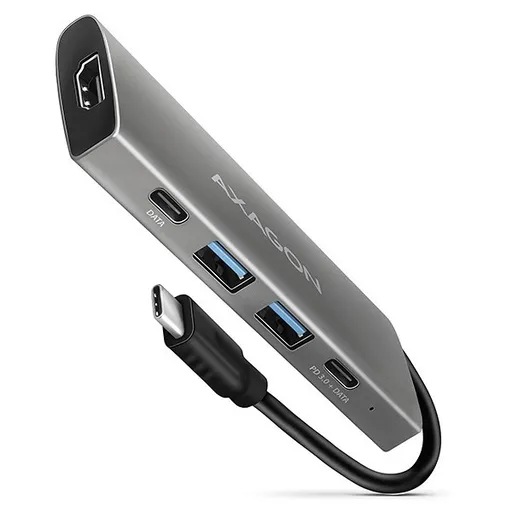 AXAGON HMC-5G2, USB 10Gbps húb, porty 2x USB-A, 2x USB-C, HDMI 4k/60, PD 100W, kábel USB-C 13cm