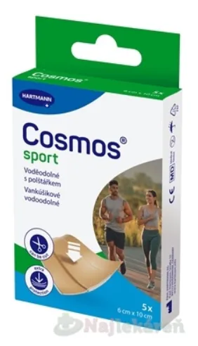 COSMOS Sport náplasť na rany, vodeodolná (INOV.) (6x10 cm) 1x5 ks