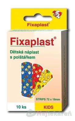 FIXAplast KIDS Detská náplasť strip s vankúšikom 72x19mm, 10ks
