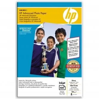 HP Advanced Glossy Photo Paper Q8692A, 250 g/m2, 10x15cm, 100ks, lesklý, biely, foto papier