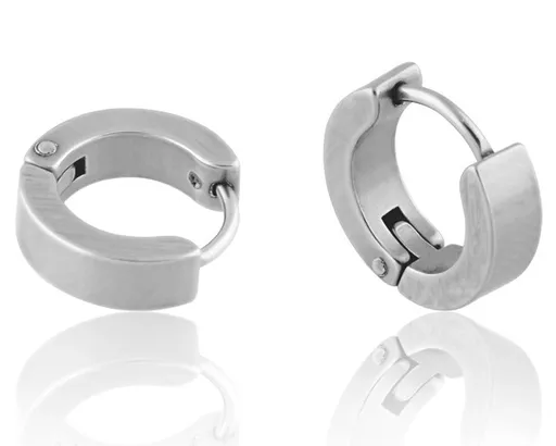 Kruhové náušnice z ocele - hladké, strieborná farba
