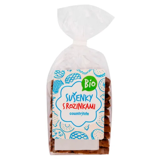 COUNTRY LIFE Sušienky s hrozienkami BIO 230 g