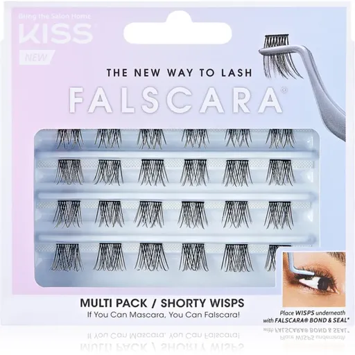 KISS Falscara Wisp trsové nalepovacie mihalnice s uzlíkom Shorty 24 ks