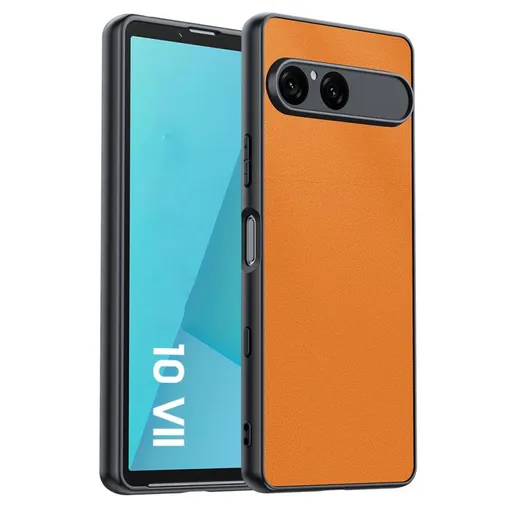 LEATHER Ochranný kryt pre Sony Xperia 10 VII svetlohnedý