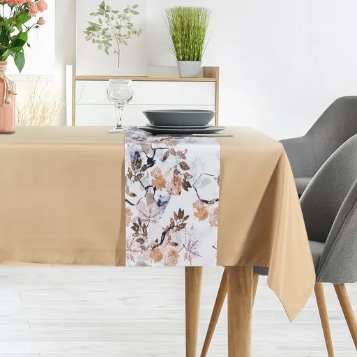 ArtFir Sada obrusov ANITA 5 | béžová/biela 140 x 260 cm a 33 x 260 cm