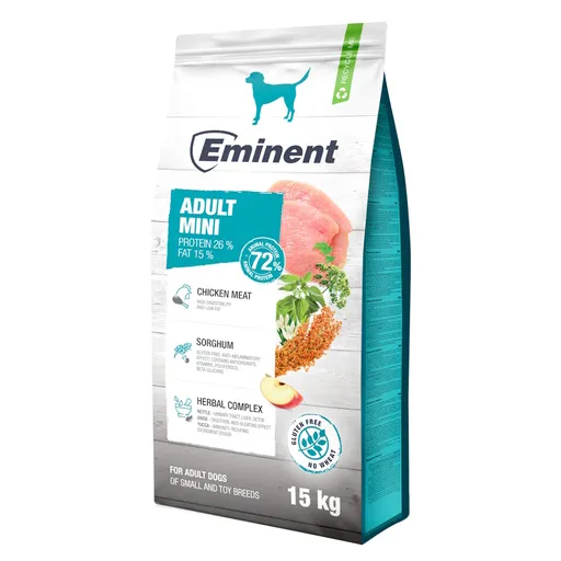 EMINENT Adult Mini 26/15 granuly pre malé a trpasličie plemená psov, Hmotnosť balenia: 15 kg