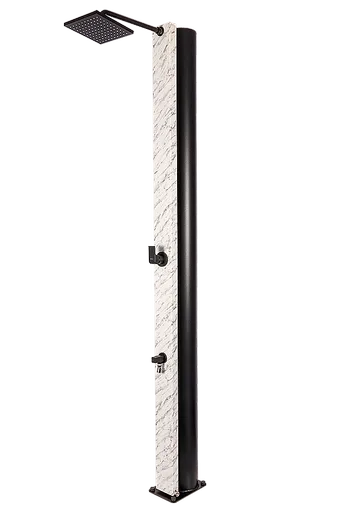 Hanscraft Solárna sprcha ATLAS GARDEN s oplachom nôh (antracit / imitácia bieleho mramoru)