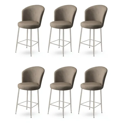 Súprava barových stoličiek Alte Cappuccino a Chrome, 6 ks, 6 ks