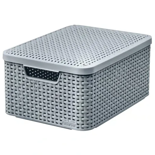CURVER Úložný kôš STYLE M s vekom | svetlosivá
