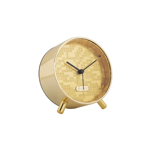 Karlsson 6004GD dizajnový budík zlatá, pr. 11 cm