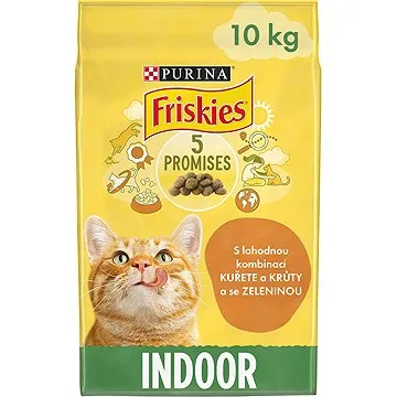 Friskies Indoor pre mačky žijúce prevažne v byte s kuraťom a so zeleninou 10 kg (3222270195980)