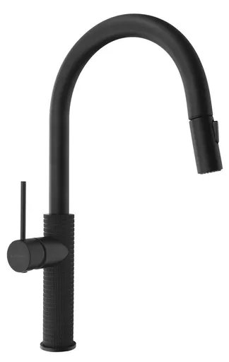 SAPHO SAPHO - FLAWO stojánkova drezová batéria s výsuvnou sprškou, čierna matná FR576B