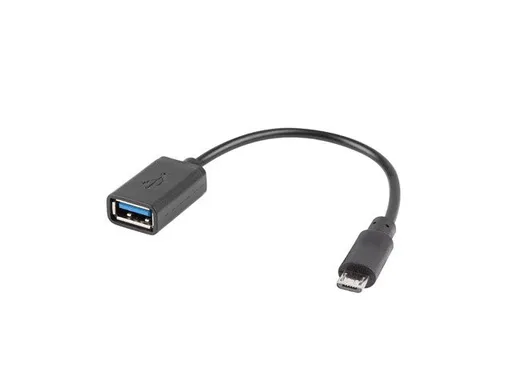 LANBERG USB Micro (M) 2.0 na USB-A(F) adaptér kábel 15CM čierny OTG