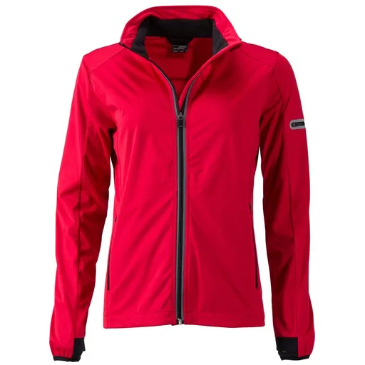 James & Nicholson (Daiber) Dámska športová softshellová bunda JN1125 - Svetločervená / čierna | 2XL