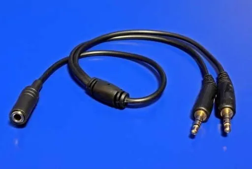 Redukcia audio 4 pólový jack3,5F - 2x jack3,5M