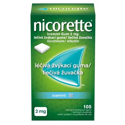 NICORETTE Icemint Gum 2 mg liečivé žuvačky 105 kusov