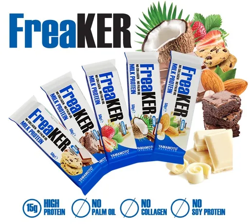 Tyčinka: FreaKER - Yamamoto 40 g Vanilla+Choco Brownie Dark Chocolate