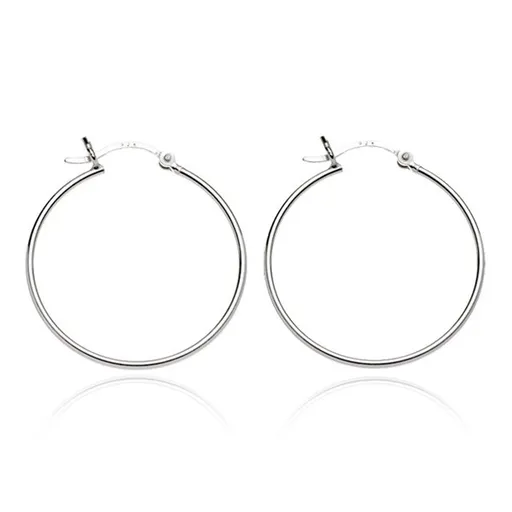 Strieborné náušnice 925 - lesklé kruhy s vlnkou, 18 mm