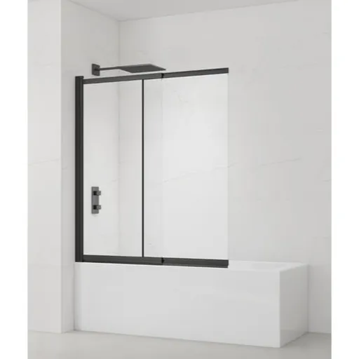 Vaňová zástena SAT Vision 140x120 cm čierna SATVZVI120CT