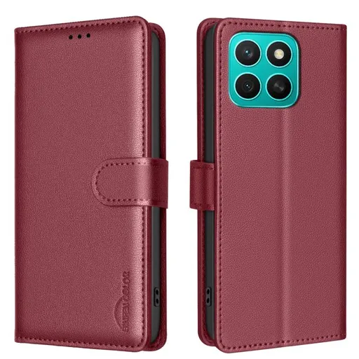 BINFEN Peňaženkové puzdro pre Honor X8c bordové