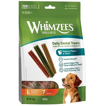 Whimzees Dental stix L 60 g, 6 + 1 ks (8718627750797)
