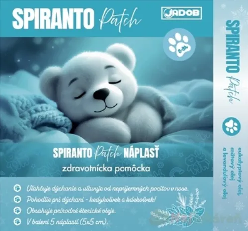 SPIRANTO Patch NÁPLASŤ JADOB na uvoľnenie nosa a nosových dutín 5x5cm 5ks