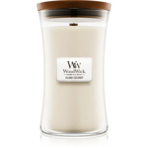 Woodwick Island Coconut vonná sviečka s dreveným knotom 609.5 g