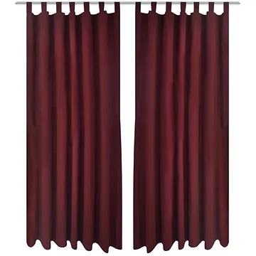 Vínové mikrosaténové závesy s pútkami – 2 ks – 140 x 245 cm (130364)
