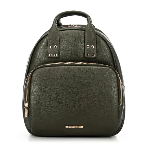 Dámsky ruksak z ekokože s úchytmi zelený 100-4Y-002-Z