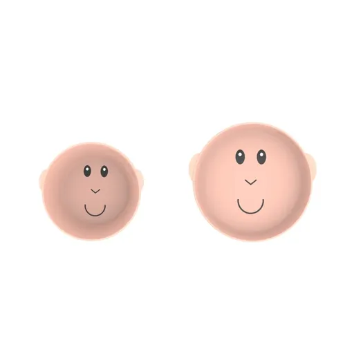Matchstick Monkey Monkey Plate & Bowl jedálenská sada Dusty Pink 1 ks
