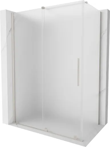 MEXEN/S - Velár sprchovací kút, posuvné dvere 140 x 80, dekor, nikel kartáčovaný 871-140-080-31-97