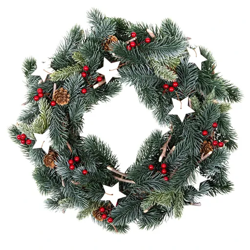 Haushalt international Vánoční věnec Bílé hvězdy, 35 x 35 cm