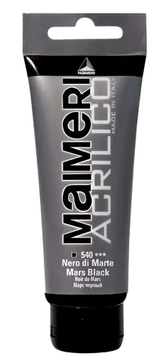 MAIMERI ACRILICO - Akrylové farby 540 - mars black, 0,2 L