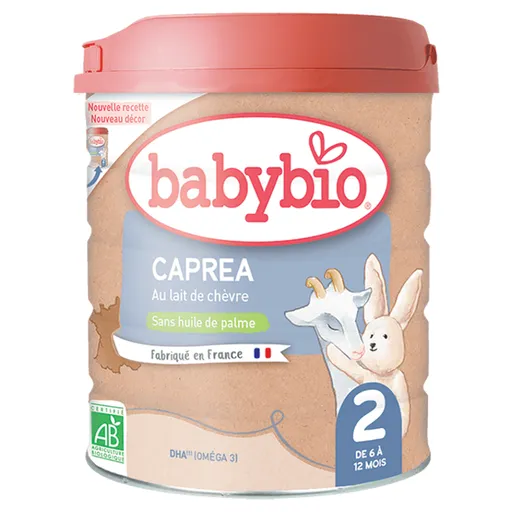 BABYBIO Caprea 2 pokračovacie plnotučné kozie dojčenské mlieko od 6 - 12 mesiaca 800 g BIO
