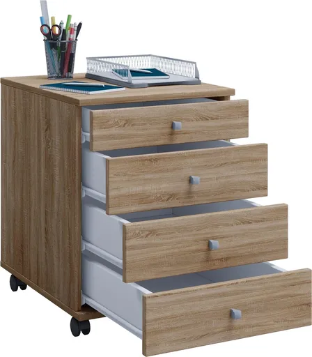 VCM Mobilní zásuvkový kontejner Lona Mini, dub sonoma