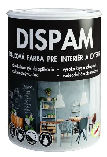 Dispam Tabuľovka - tabuľová farba na tabule, sololit, steny 0,8 kg cierna