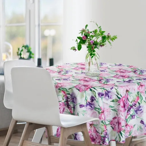 ArtFir Záhradný okrúhly obrus GARDEN 34E | ružová/fialová 150 cm