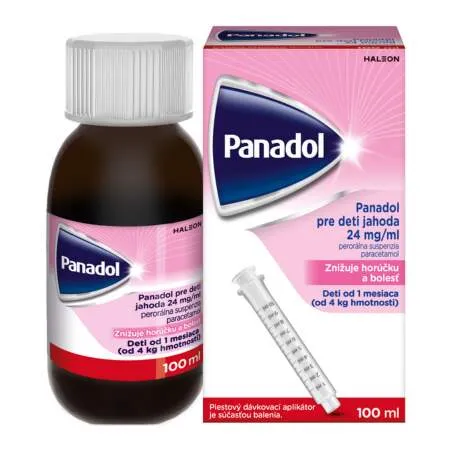 Panadol sirup proti horúčke a bolesti pre deti s príchuťou jahoda 100ml