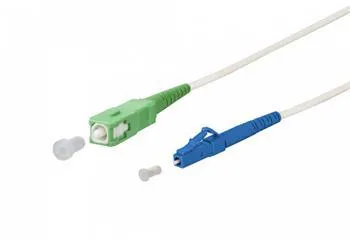 SC/APC - LC/UPC simplex 9/125 SM 5m arm.biely 3mm B3 LSZH