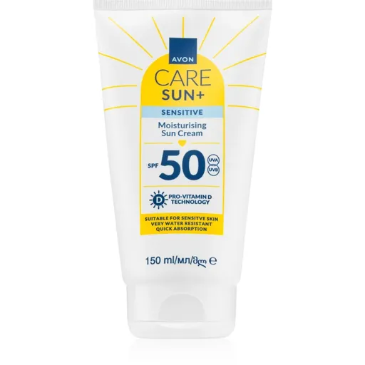 Avon Care Sun + Sensitive hydratačný krém na opaľovnie pre citlivú pleť SPF 50 150 ml