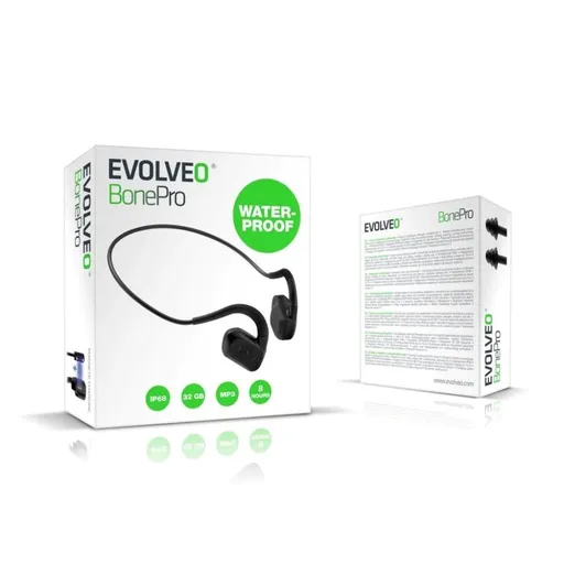 EVOLVEO bezdrôtové slúchadlá BonePro MP3 32GB, na lícne kosti, čierna