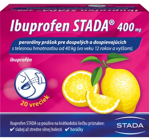 Ibuprofen Stada 400 mg perorálny prášok plv.por. 20 x 400 mg