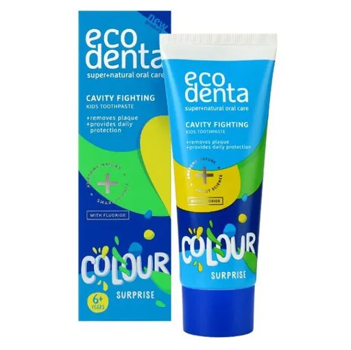 ECODENTA Detská zubná pasta proti zubnému kazu Color Surprise 6+ 75 ml