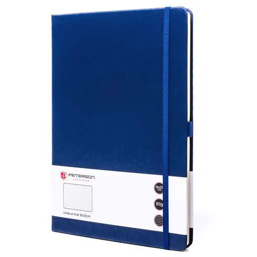 Tmavomodrý zápisník B5 s linajkami a elastickou gumičkou