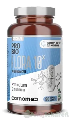 CarnoMed PROBIO Flora 10x probiotikum na podporu imunity (10 kmeňov bakteriálnych kultúr) 90cps