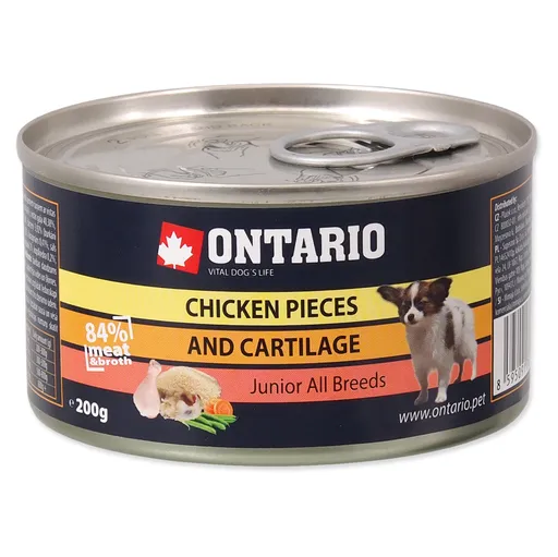 ONTARIO Konzerva Junior kuracie kúsky a chrupavky 200 g